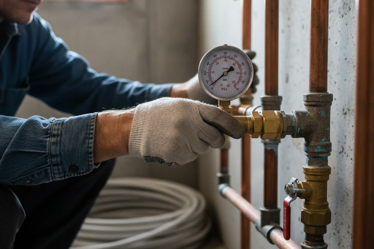 Pressure testing a repaired line during Water Line Repair in Argillite